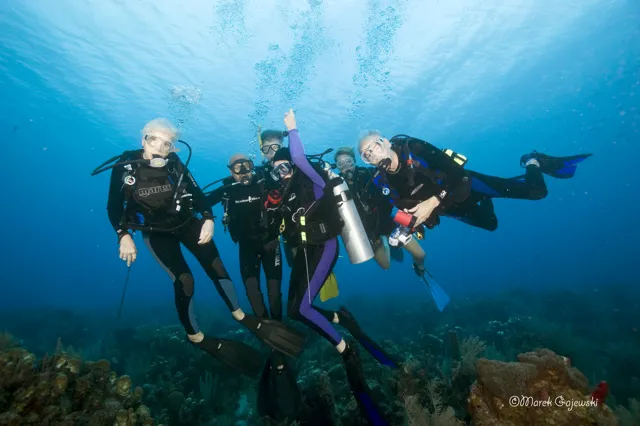 Guided scuba group — Isla Marisol Resort, Belize